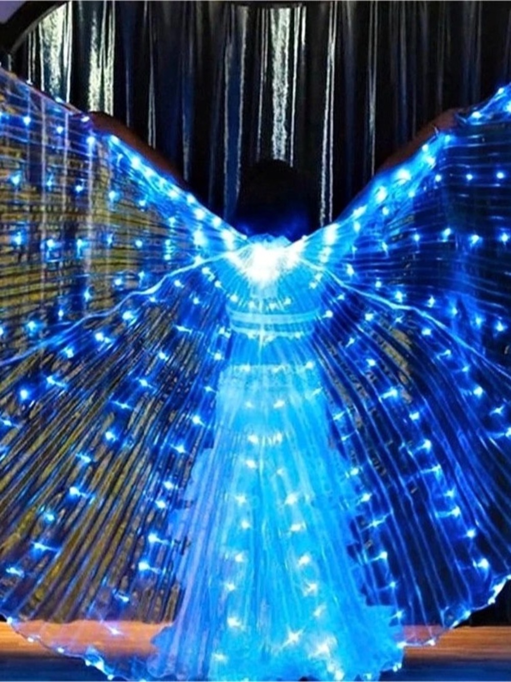 LED Light-Up Belly Dance Isis Wings in White & Blue